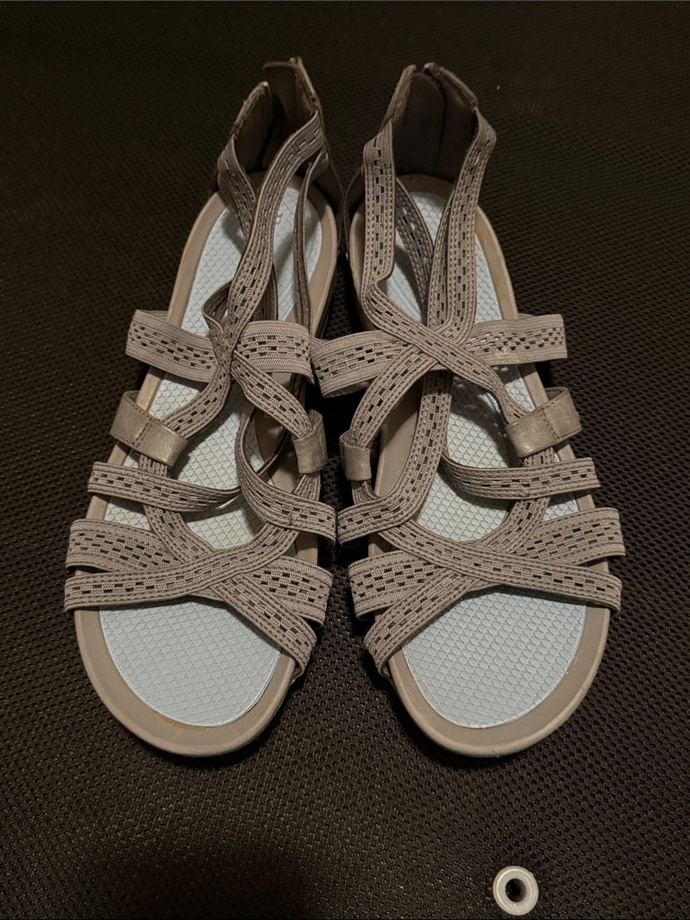 BareTraps Taupe Strappy  Walking Outdoor Gladiator Sandals Size 8.5M